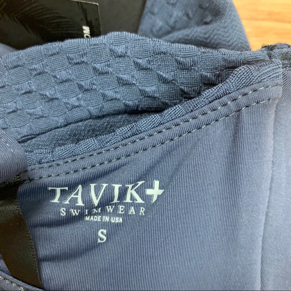 NWT TAVIK Swimwear Corsica Navy Textured Bikini Top - Picture 10 of 12